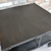 View pf the Top of the Industrial Steel Coffee Table