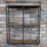 Industrial Wine Cabinet with a Cage Design Industrial Wine Cabinet with a Cage Design