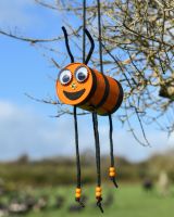 Recycled Metal Bee Hotel Garden Decoration - Orange
