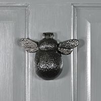 Iron Bumblebee Door Knocker on a Modern Door