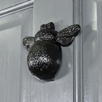 Side View of the Iron Bumblebee Door Knocker 