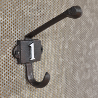 Cast Iron Coat Hook with the Number 1