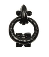 "Hylmland" Rustic Iron Fleur de Lys Door Knocker "Hylmland" Rustic Iron Fleur de Lys Door Knocker
