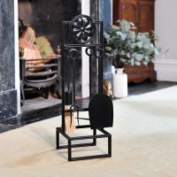 Black Deluxe Iron "Flower" Companion Set 62cm