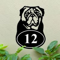 Pug Iron House Number Sign
