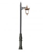 Black Ironbridge Lamp Post Set with a Copper Lantern Black Ironbridge Lamp Post Set with a Copper Lantern