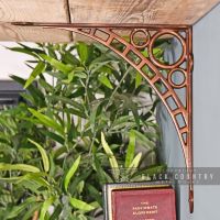Side View of the Antique Copper Finish "Iron Bridge" Shelf Bracket