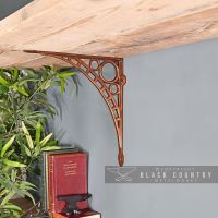 Antique Copper Finish "Iron Bridge" Shelf Bracket in situ