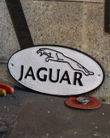 "Jaguar" Cast Iron Automobilia Reproduction Sign "Jaguar" Cast Iron Automobilia Reproduction Sign