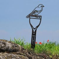 Sheet Steel Silhouette in Black Finish with Jay Bird Motif