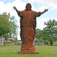 Cast Iron "Christ the Redeemer" Statue in Garden Setting