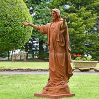 Side view of "Christ the Redeemer" Cast Iron Statue