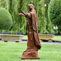 Profile view of Cast Iron "Christ the Redeemer" Statue