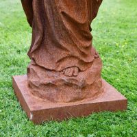 Close up of Cast Iron "Christ the Redeemer" Statue Feet and Plinth