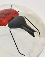 Close up of face detail on scrap metal art sculpture Close up of face detail on scrap metal art sculpture