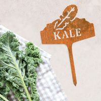 "Kale" Vegetable Label Created From Steel "Kale" Vegetable Label Created From Steel