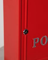The Red "Oxford" Wall Mounted Post Box with Gold Detailing Showing the Locking Mechanism The Red "Oxford" Wall Mounted Post Box with Gold Detailing Showing the Locking Mechanism