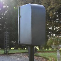 View of the Back of the King George Rex Black Period Post Box View of the Back of the King George Rex Black Period Post Box