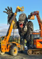 Scale image of recycled metal gorilla statue