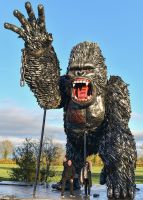 Recycled Metal Giant Gorilla Sculpture - 8m