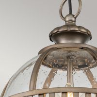 "Ruskin" Traditional Orb Three Bulb Hanging Chain Lantern Close Up Detailing