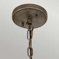 "Ruskin" Traditional Orb Three Bulb Hanging Chain Lantern Ceiling Mount Close Up