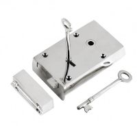 Right-Handed Large Bright Chrome Rim Lock