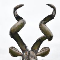 Antlers on the Top of the Kudu Recycled Metal Sculpture