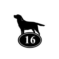 Labrador Iron House Number Sign Finished in Black