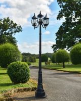 "Lady Blakemore" Triple-Headed Globe Lamp Post in Situ "Lady Blakemore" Triple-Headed Globe Lamp Post in Situ