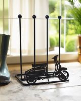 Lambretta Boot Rack in front of patio doors