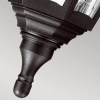 Lambton Traditional Hanging Chain Lantern in Midnight Black Finial Close Up