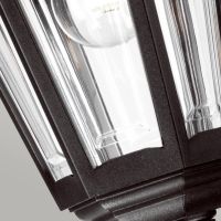 Lambton Traditional Hanging Chain Lantern in Midnight Black Glass Detailing