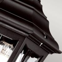 Lambton Traditional Hanging Chain Lantern in Midnight Black Roof Close Up