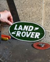 Scale image of Green Land Rover Vintage Style Cast Iron Sign