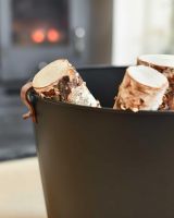 Close-Up of Large "Logs" Black Log Basket