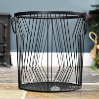 Wire Log Basket in an Art Deco Design