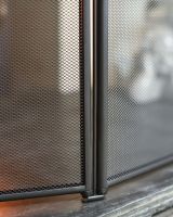 Close Up Of Large Black Four Fold Fire Guard Mesh Close Up Of Large Black Four Fold Fire Guard Mesh