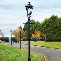 Black Gothic Lamp Post & Lantern Set 3.25m Black Gothic Lamp Post & Lantern Set 3.25m
