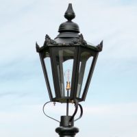 Large Black Hexagonal Lamp Post Top