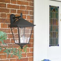 "Brooksby" Large Black Simplistic Suspended Victorian Wall Lantern "Brooksby" Large Black Simplistic Suspended Victorian Wall Lantern