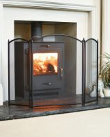 Large Black Three Fold "Morass" Fire Guard Large Black Three Fold "Morass" Fire Guard