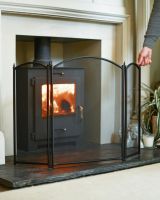 Scale Shot of Large Black Three Fold "Morass" Fire Guard Scale Shot of Large Black Three Fold "Morass" Fire Guard