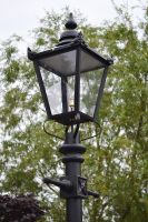 Black Victorian Lantern on Cast Iron Lamp Post 