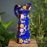 Large Blue Traditional Hand Painted Narrowboat Style Jug - 42.5cm Large Blue Traditional Hand Painted Narrowboat Style Jug - 42.5cm