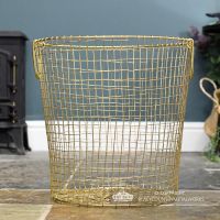 Brass Plated Log Basket 