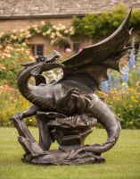 Large Cast Aluminium Dragon Sculpture Digital Illustration