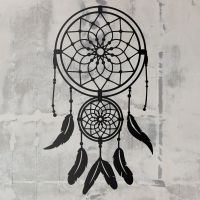 Dream Catcher Steel Wall Art on a Rustic Wall Dream Catcher Steel Wall Art on a Rustic Wall