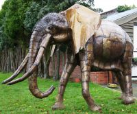 "The Colonel" magnificent iron sculpture of an African elephant