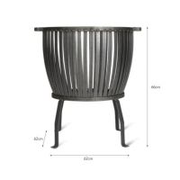 Steel Fire Basket & Four-Legged Stand - 60cm Measurements Steel Fire Basket & Four-Legged Stand - 60cm Measurements